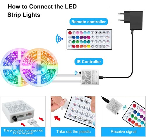 30M LED Strip Lights 3535 15M RGB Color Changing Tape Cabinet Kitchen TV UK PLUG - Picture 9 of 14