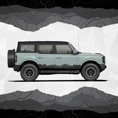 Ford Bronco Decal Wrap Kit of Mountain Topography Decals for