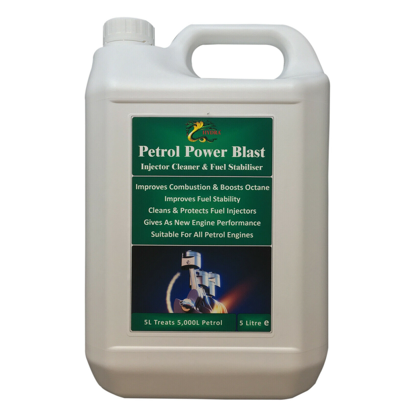 Hydra Petrol Power Blast Treats 500L+ Fuel Injector Cleaner 2x5Litres