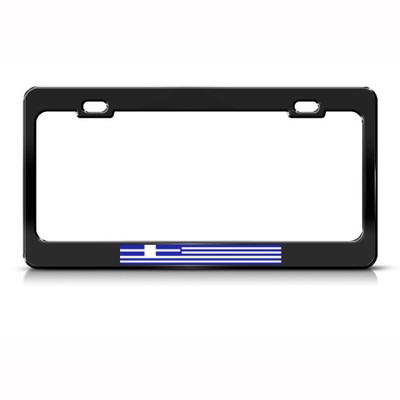 GREEK FLAG GREECE COUNTRY Metal License Plate Frame Tag Holder