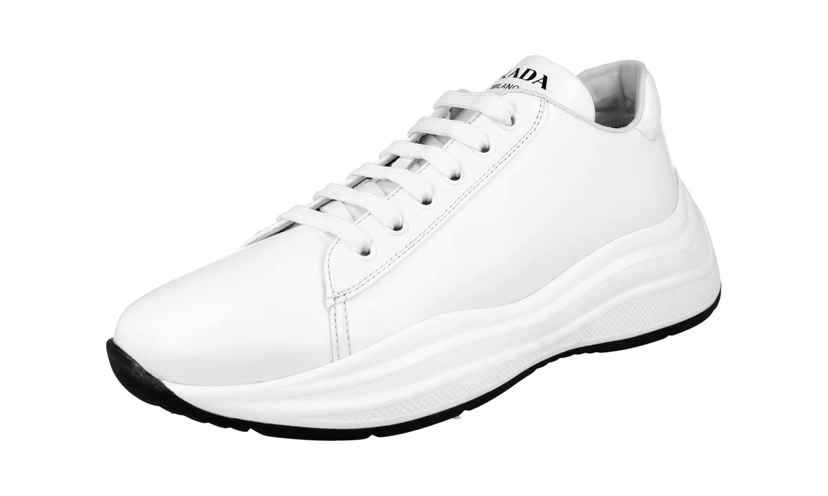 PRADA Leder Prax Platform Sneaker - 1E679L - Weiss - NEU