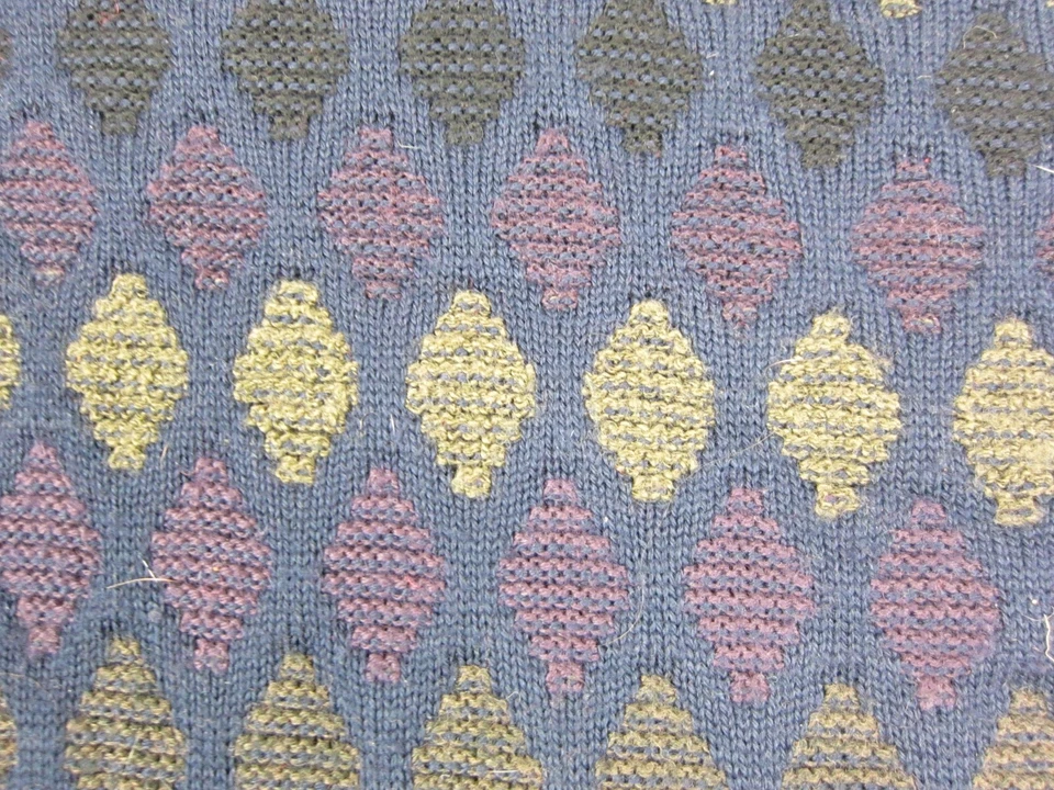 Vintage Mondo Di Marco Sweater Mens Extra Large XL Blue Diamond Wool Acrylic 80s - Image 4 of 4