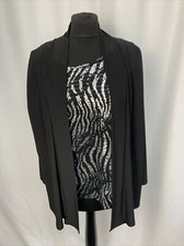 Nougat Jersey Women's Jacket With Top Size Medium Holly Twin Set Black L1007