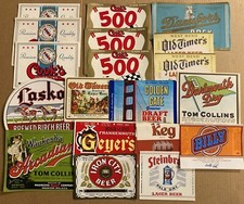 1960s-1970s Vintage to Collectible Lot of 25 Beer Labels Mixed Brands