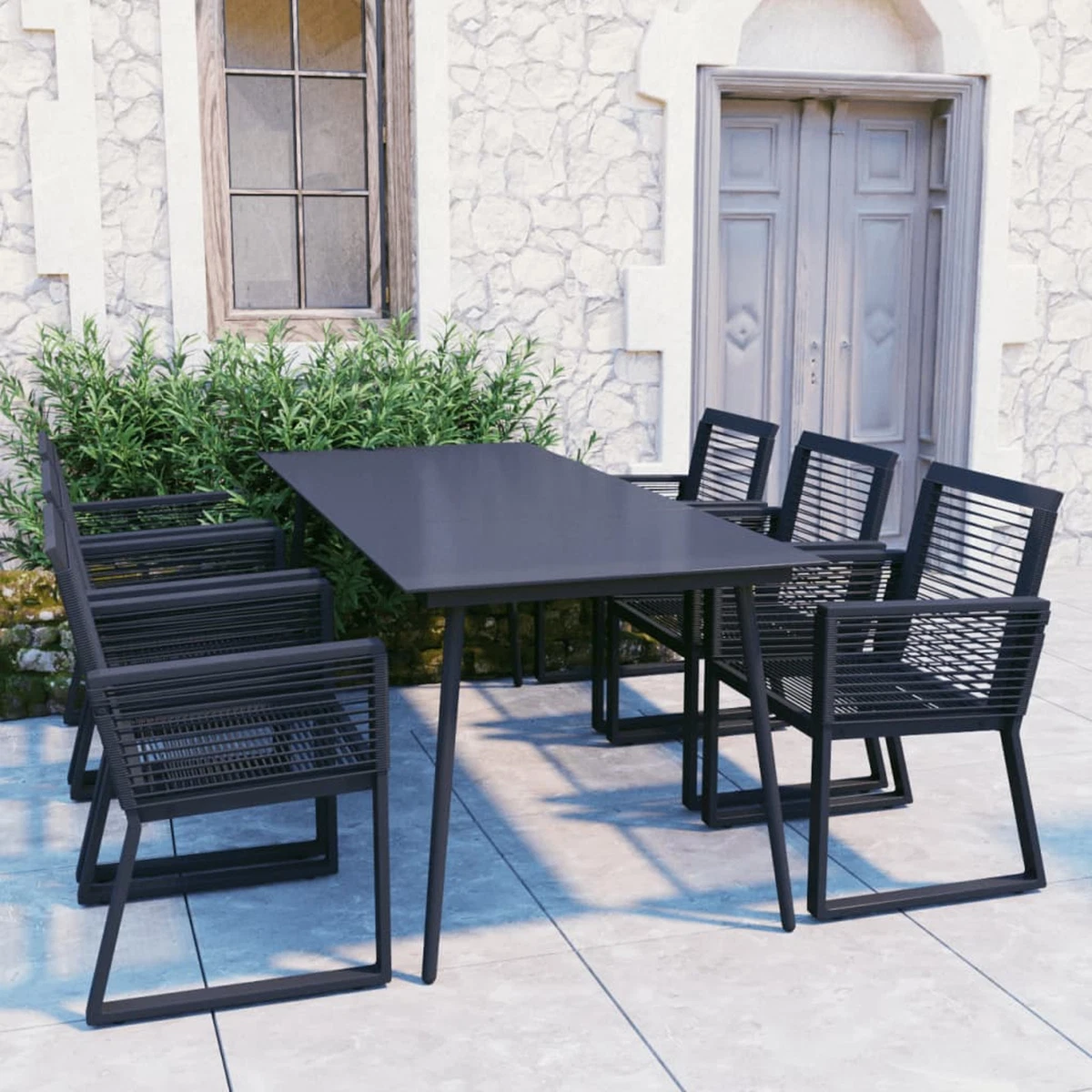 Seven piece sales outdoor dining set