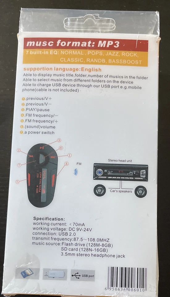 Multi-Function Car MP3 Player MP3 WMA Wireless FM Modulator Car MP3 - Bild 2 von 2