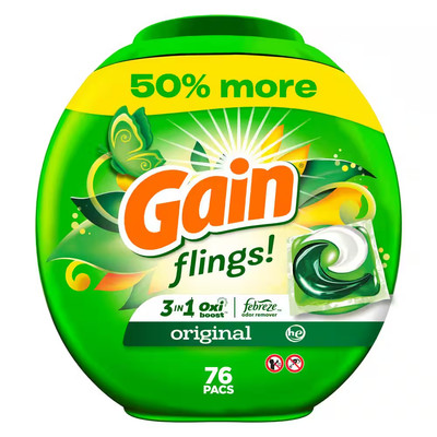 Flings 3 in 1 Original Scent Laundry Detergent Pods (76-CNT) Plus Original Scent