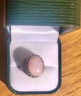Oval Peruvian Pink Opal Ring in a Bali Silver Setting — photo 3