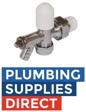 * 15mm Drain Off Radiator Valve - Angled Lockshield Valve Chrome / White - HT075