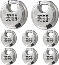 HOX Combination Lock, 4 Digit Disc Padlock with 3/8’ (Set of 8)
