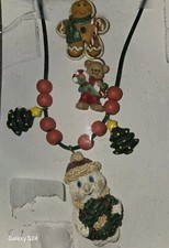 assorted Costume jewelry Christmas Snowman Necklace, Brooches