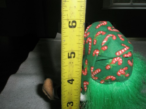 Candy Cane Christmas TROLL w/ Green Hair 6" Russ - Picture 8 of 9