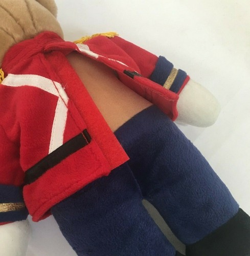 Juguete Aurora Soldado Peluche Animal Marrón Rojo Blanco Azul Dorado Uniforme Suave - Imagen 4 de 7