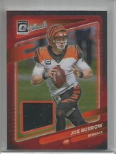 Joe Burrow 2021 Panini Donruss Optic Threads Red Prizm Authentic Game Jersey