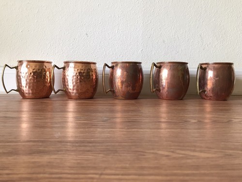 Moscow Mule Copper Mugs Set of 5 - 100 Percent Pure Copper