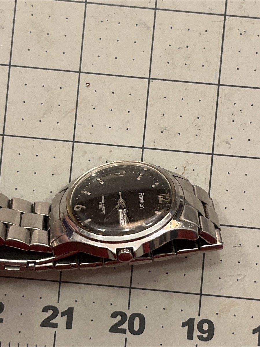 Men Armitron Watch 20/4847sv Silver Steel Case Bracelet Band