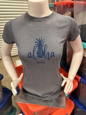 Cariloha Women's Bamboo Crew Tee Aloha Pineapple Navy Heather - Medium