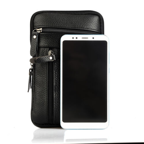 Men Leather Phone Pouch Belt Bag Shoulder Crossbody Pack Waist Waterproof Bag AU - Picture 7 of 11