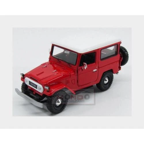 1:24 MOTORMAX Toyota Fj40 Land Cruiser Hard-Top Closed 1980 Red White MTM79323RW - Immagine 2 di 2