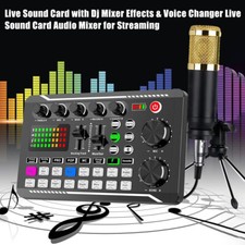Professional Audio Mixer Live Sound Card with DJ Mixer Effects and Voice Changer