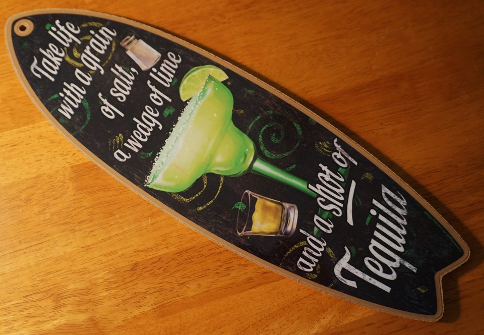 Margarita Surfboard Sign Tiki Bar Cantina Tropical Island Beach Kitchen Decor eBay