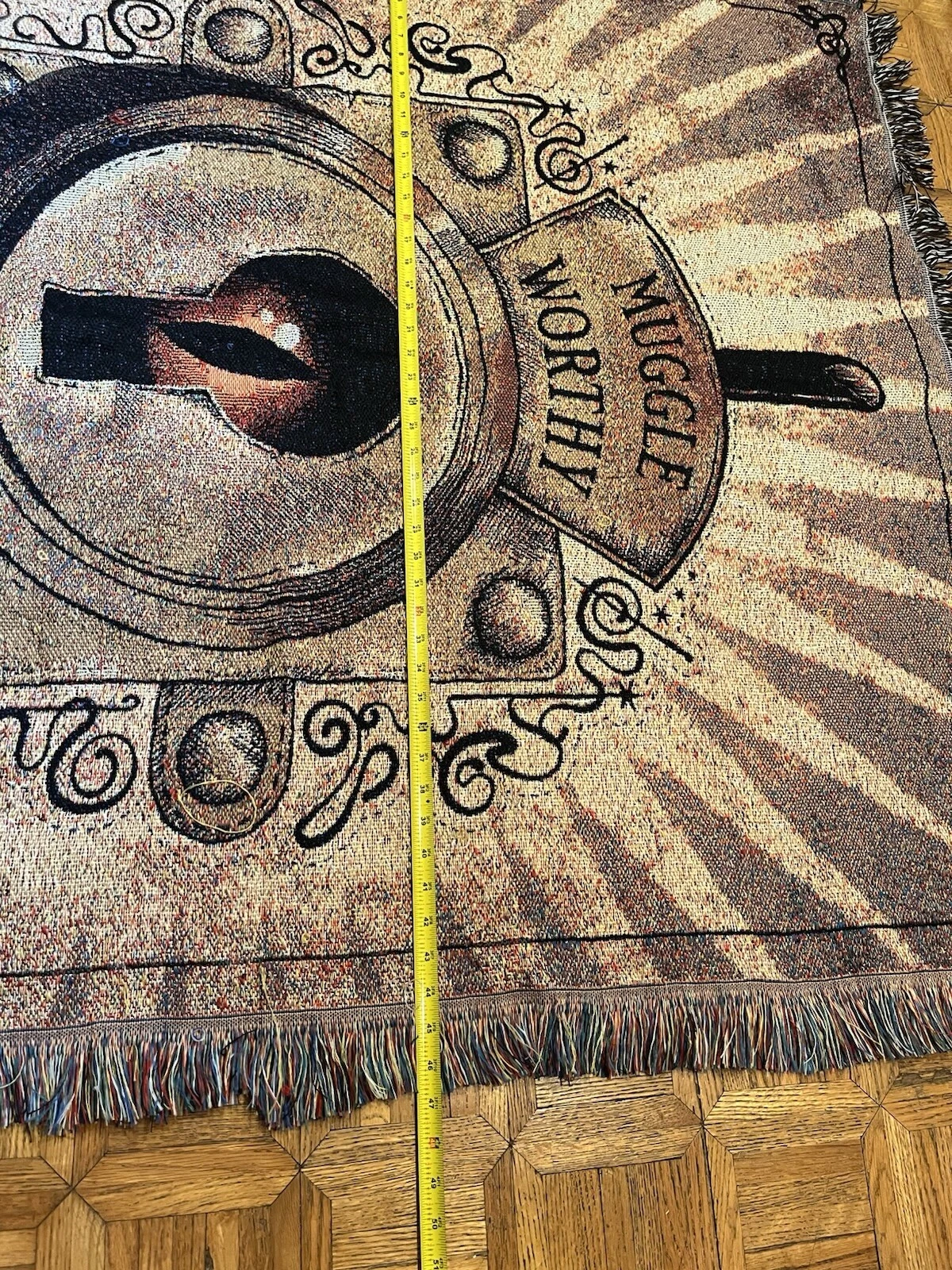 Harry Potter Fantastic Beasts Woven Throw Blanket Tapestry Muggle Worthy Fringe