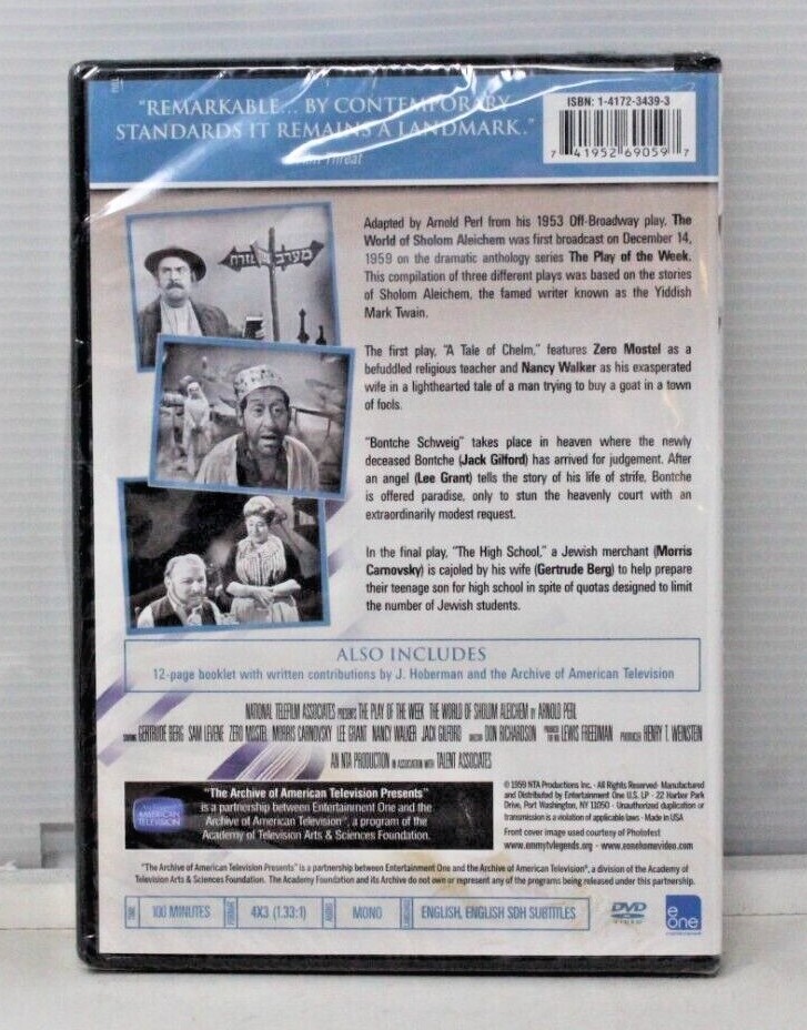 その他 World of Sholom Aleichem [DVD] The World of Sholom Aleichem (DVD) - NEW | eBay