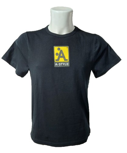 MAGLIA T-SHIRT UOMO A-STYLE NERA con BOX LOGO GIALLA tg.XXL in COTONE  ESTIVA | eBay