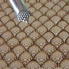 Small Textured Dragon Scale Geometric Stamp, Leather Tool, Stainless Steel