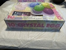 Vtg Plastic 10 Lights Easter Speckled Eggs Decor Indoor Outdoor Light Set 1996