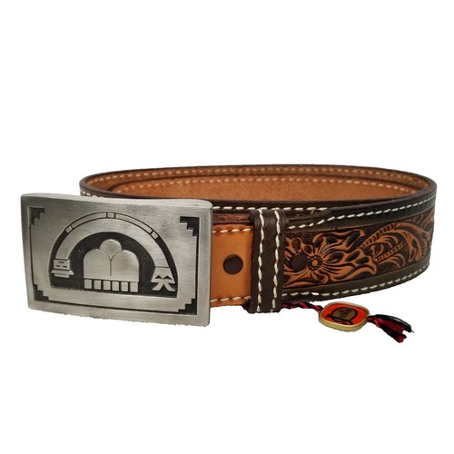 Justin Belt Womens 28” Brown Top Grain Cowhide Silver Gaucho  display picture 2