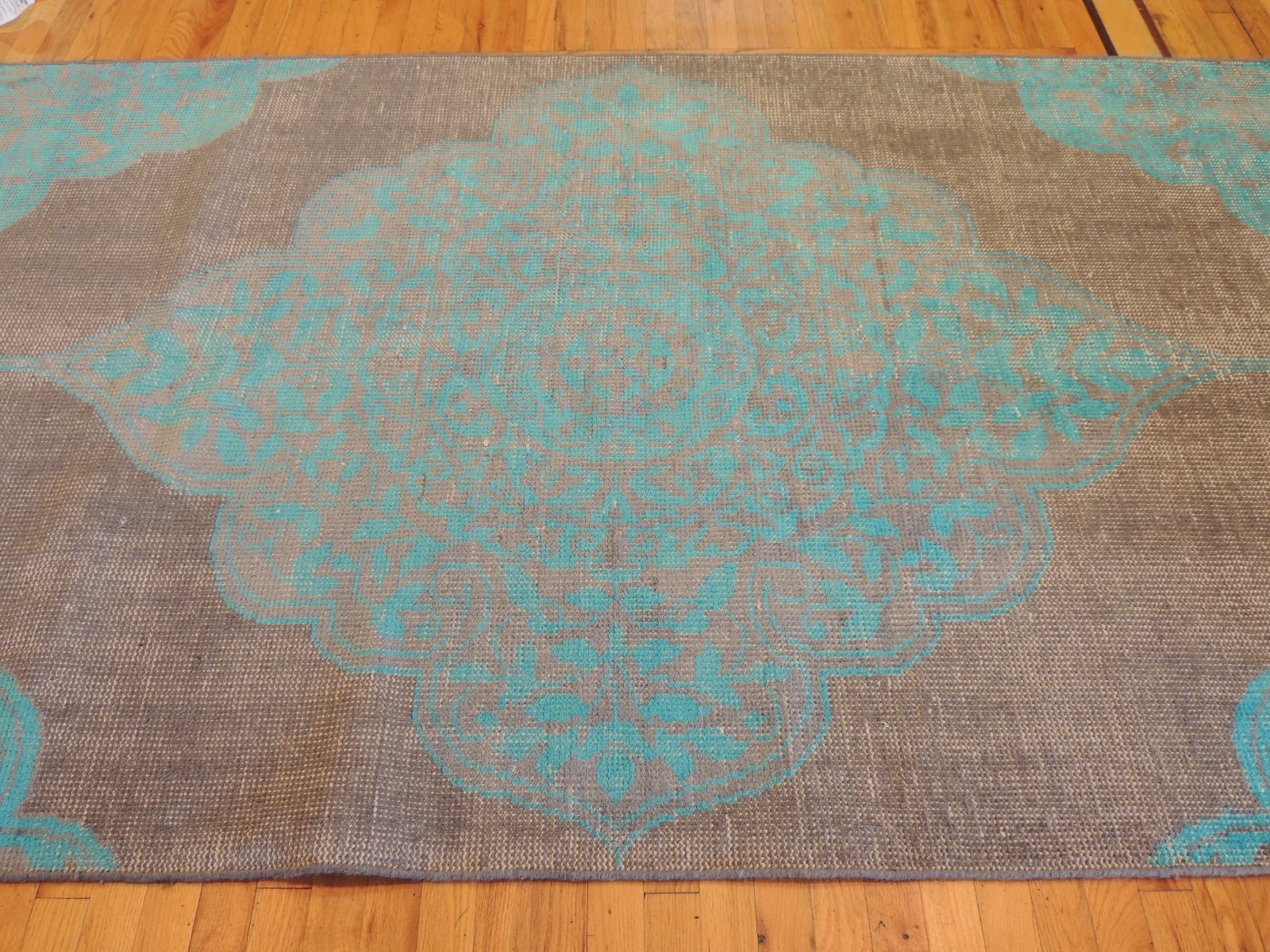 Modern 5x8, 5x7 Rug Vintage look area rug blue beige shabby chic faded