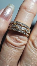 0.38 CTW GENUINE DIAMOND 18K YELLOW GOLD OVER 925 STERLING SILVER RING SIZE 7