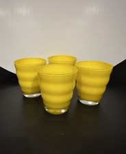 #15&hellip;(Set of 4) Dansk Rio Vibrant Yellow Tumbler Glasses&hellip;3.5x4