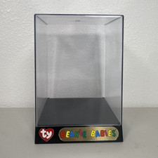 Ty Beanie Babies Clear Plastic Display Case w/ Black Base Vintage 1996 MPN 6537