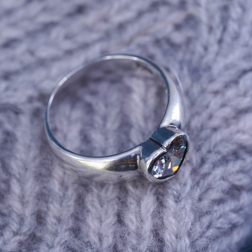 Gr. 7, Vintage Sterling Silber 925 Verlobungsring mit cz Herz - Bild 2 von 8