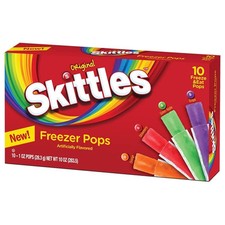 Skittles Freezer Pops Assorted Flavors 2 Pack 10 Ounce Fun Treats Made in USA