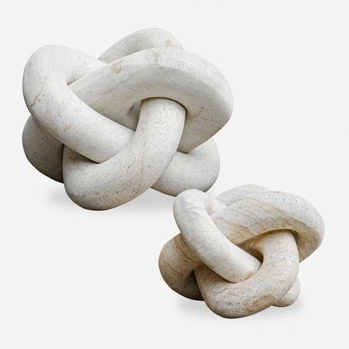 Uttermost 17127 Limestone Link 7.25 X 7.25 inch Sculptures, Set of 2 - Picture 1 of 6