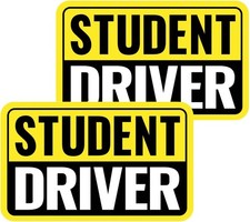1 2 3 4 Pack Student Driver Sticker Magnet for Color: A2-yellow/Black-student
