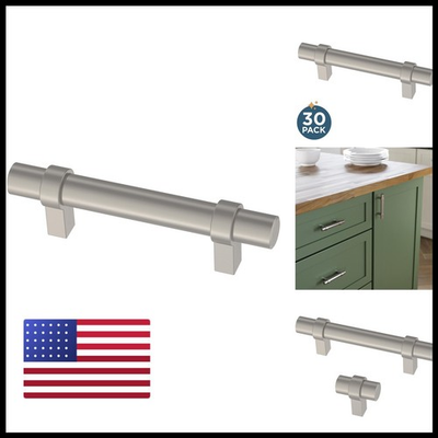 #ad Franklin Brass Simple Wrapped Bar 30 Pack Cabinet Handles 3 Hole Center $53.13