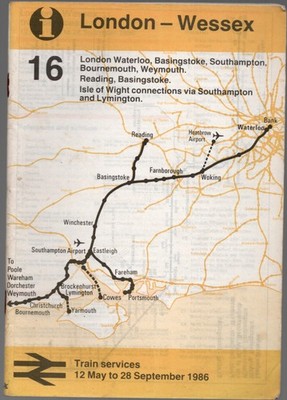 ZUGFAHRPLAN LONDON WESSEX & WEYMOUTH etc 1986