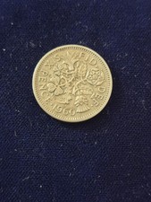 1960 British Sixpence Coin Queen Elizabeth II Vintage Collectible British Coin