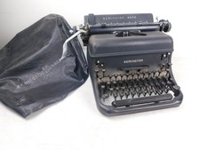 Antique 1948 Remington Rand KMC Black Matte Typewriter Orig Cover Works Perfect! thumbnail