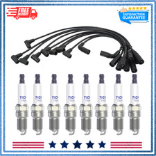Spark Plugs and Wires Compatible with Chevy 5.7L 4.3L 5.0L, 41 993 19256067 with