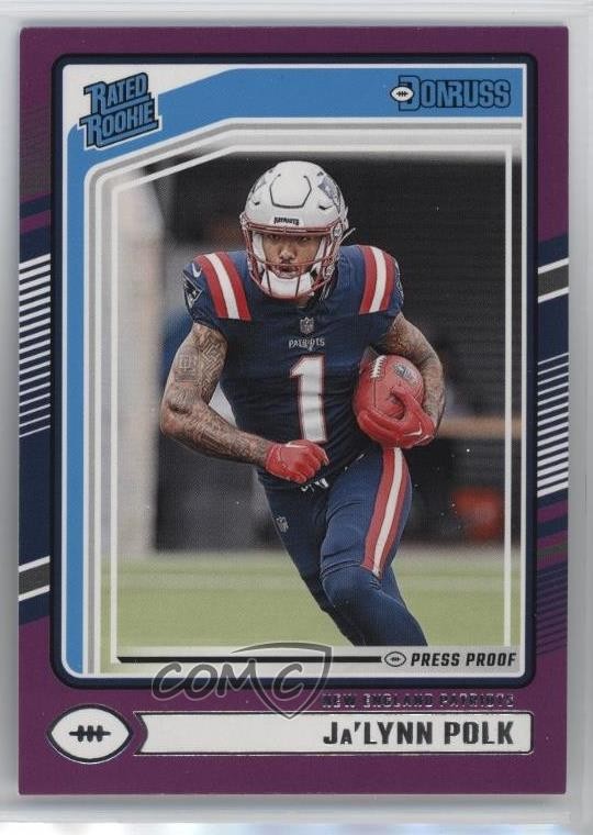 2024 Panini Donruss Rated Purple Press Proof Ja'Lynn Polk #373 Rookie RC 1eh5
