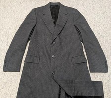 vintage USA made HART SCHAFFNER MARX overcoat 42L gray TWEED herringbone WOOL
