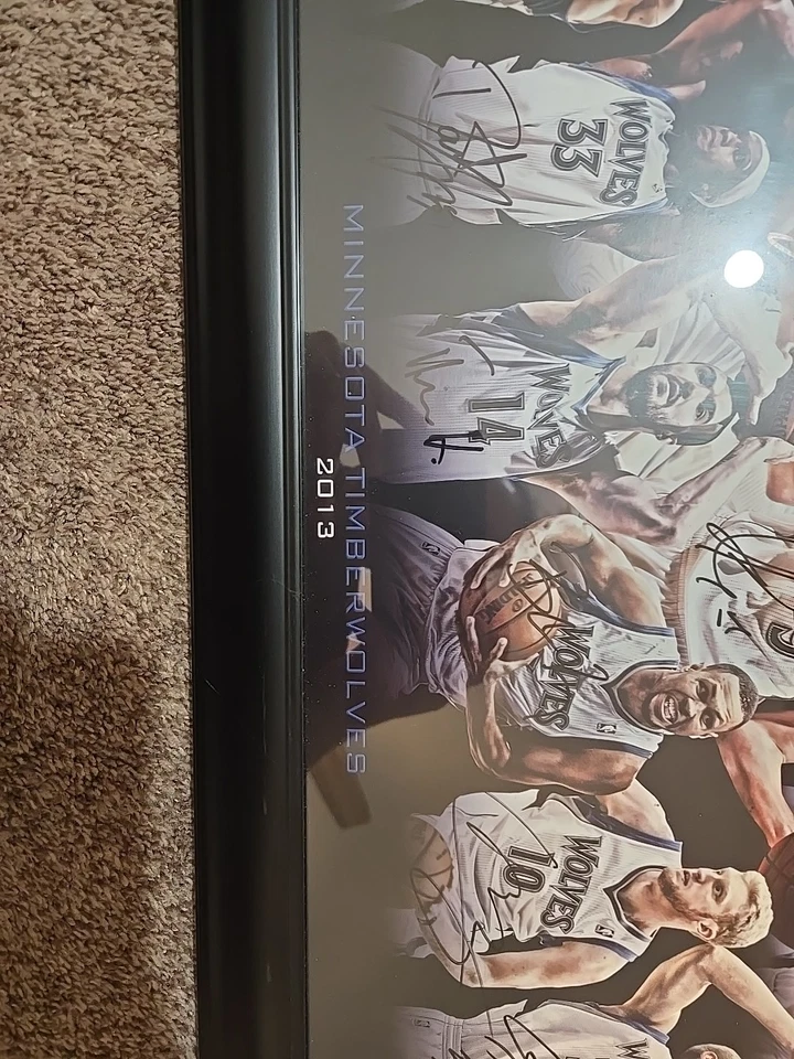MN TIMBERWOLVES TEAM Autographed 25x20" PICTURE, 12 Autos - Image 2 of 4