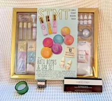 NEW Spa & Makeup LOT Bath Bomb DIY Kit Essential Oils Candle Lip Balm Eye Shadow