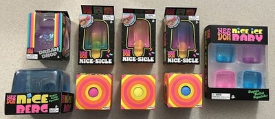 Nee-Doh Lot of 9 Nice-sicle, Dream Drop, Color Change, Nice-berg, Nice Ice Baby