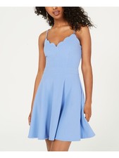 B DARLIN Womens Light Blue Spaghetti Strap Short Dress 34